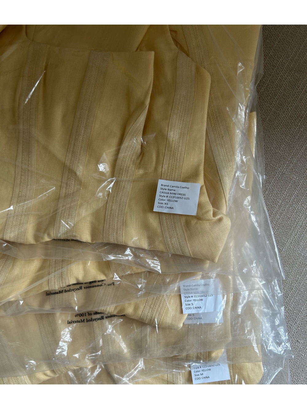 NWT Camila Coelho Cassia Mini Dress - Light Yellow Halter Linen Party Cocktail - Picture 4 of 7